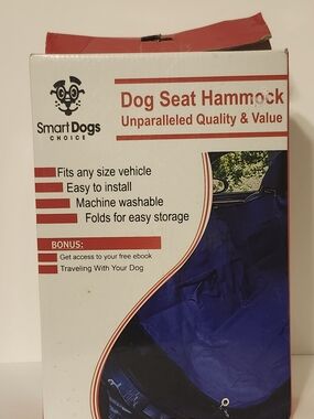 Blue Dog Seat Hammock - Durable Car Travel Cover